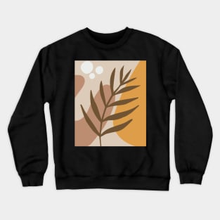 Minimal Modern  Abstract Shapes Abstract Leaf Warm Tones  Pattern Crewneck Sweatshirt